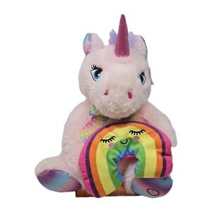 Toymazing‎ Peek A Boo Unicorn Holding Rainbow Electronic Plush New